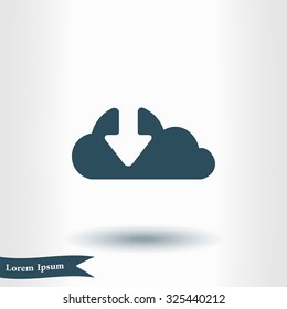 Download  from cloud icon. Upload button. Load symbol.