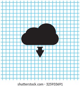 Download from cloud icon. Upload button. Load symbol.