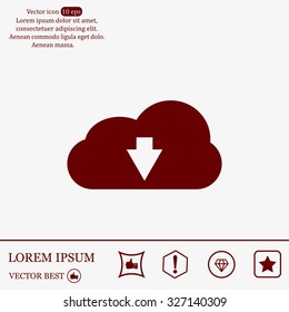 Download from cloud icon. Upload button. Load symbol.