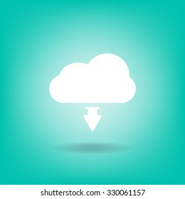 Download from cloud icon. Upload button. Load symbol.
