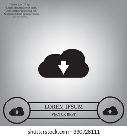 Download from cloud icon. Upload button. Load symbol.