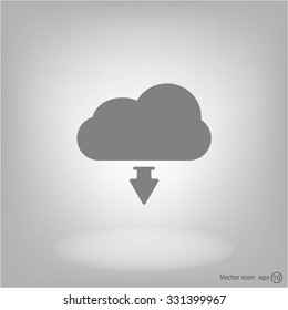 Download from cloud icon. Upload button. Load symbol.