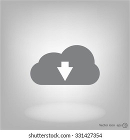 Download from cloud icon. Upload button. Load symbol.