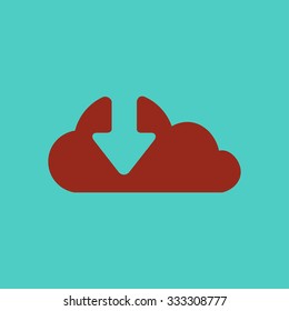 Download  from cloud icon. Upload button. Load symbol.