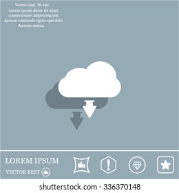Download from cloud icon. Upload button. Load symbol.