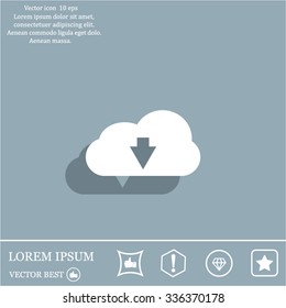 Download from cloud icon. Upload button. Load symbol.