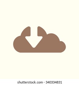 Download  from cloud icon. Upload button. Load symbol.
