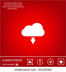 Download from cloud icon. Upload button. Load symbol.