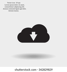 Download from cloud icon. Upload button. Load symbol.