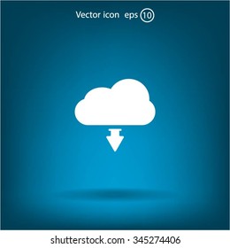 Download from cloud icon. Upload button. Load symbol.