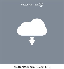 Download from cloud icon. Upload button. Load symbol.