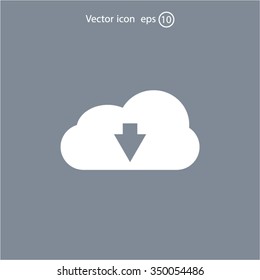 Download from cloud icon. Upload button. Load symbol.