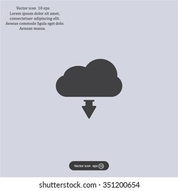Download from cloud icon. Upload button. Load symbol.