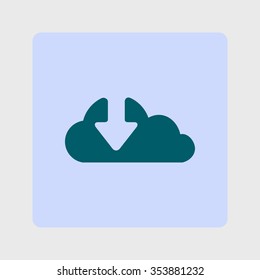 Download  from cloud icon. Upload button. Load symbol.