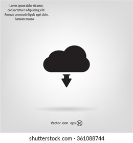 Download from cloud icon. Upload button. Load symbol.