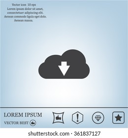 Download from cloud icon. Upload button. Load symbol.