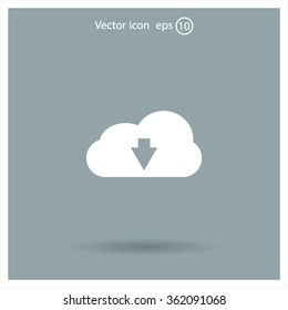 Download from cloud icon. Upload button. Load symbol.