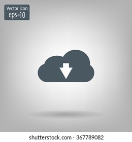 Download from cloud icon. Upload button. Load symbol.