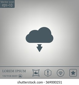 Download from cloud icon. Upload button. Load symbol.