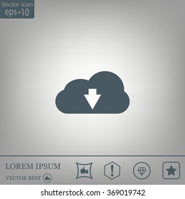 Download from cloud icon. Upload button. Load symbol.