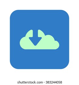 Download  from cloud icon. Upload button. Load symbol.
