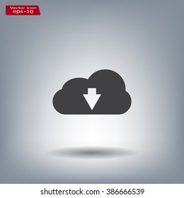 Download from cloud icon. Upload button. Load symbol.