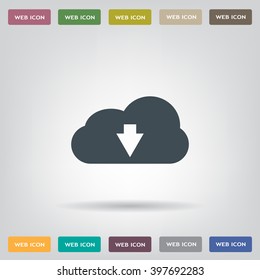 Download from cloud icon. Upload button. Load symbol.