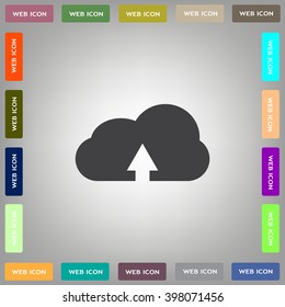Download from cloud icon. Upload button. Load symbol.
