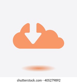 Download  from cloud icon. Upload button. Load symbol.