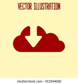 Download  from cloud icon. Upload button. Load symbol.