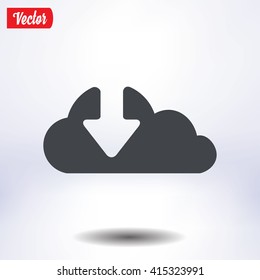 Download  from cloud icon. Upload button. Load symbol.