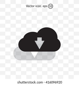 Download from cloud icon. Upload button. Load symbol.