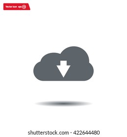 Download from cloud icon. Upload button. Load symbol.