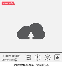 Download from cloud icon. Upload button. Load symbol.