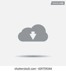 Download from cloud icon. Upload button. Load symbol.