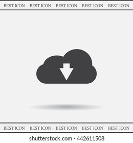 Download from cloud icon. Upload button. Load symbol.