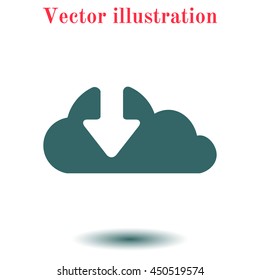 Download  from cloud icon. Upload button. Load symbol.