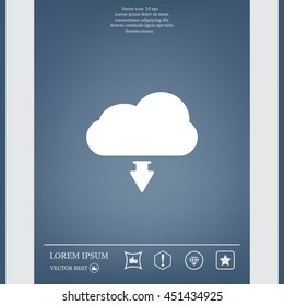 Download from cloud icon. Upload button. Load symbol.