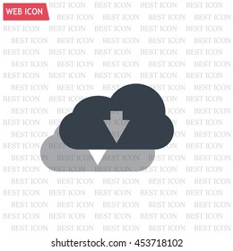Download from cloud icon. Upload button. Load symbol.