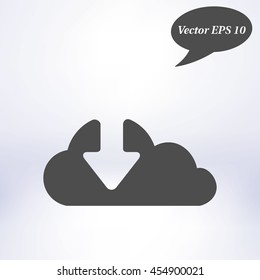 Download  from cloud icon. Upload button. Load symbol.