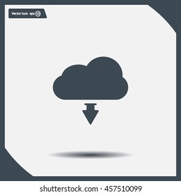 Download from cloud icon. Upload button. Load symbol.