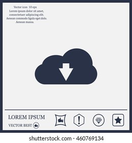 Download from cloud icon. Upload button. Load symbol.