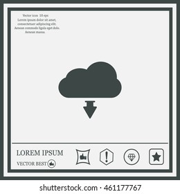 Download from cloud icon. Upload button. Load symbol.