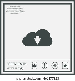 Download from cloud icon. Upload button. Load symbol.