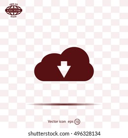 Download from cloud icon. Upload button. Load symbol.