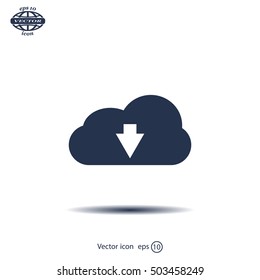 Download from cloud icon. Upload button. Load symbol.