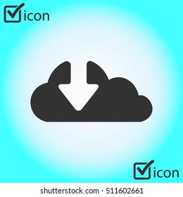Download  from cloud icon. Upload button. Load symbol.