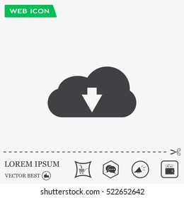 Download from cloud icon. Upload button. Load symbol.