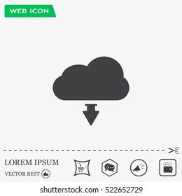 Download from cloud icon. Upload button. Load symbol.