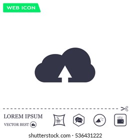 Download from cloud icon. Upload button. Load symbol.